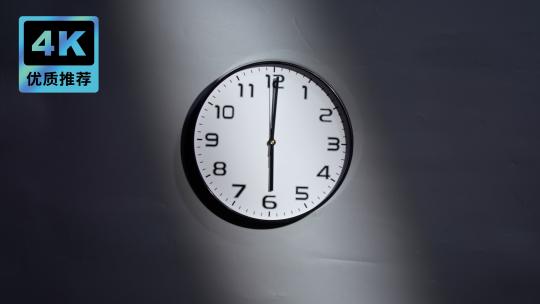 下午6点钟时钟钟表指针转动早上6点钟