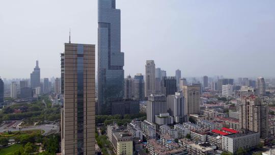 4k 航拍江苏南京市中心紫峰大厦地标建筑视频素材模板下载