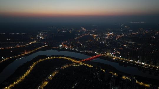 资阳市夜景航拍资阳城市夜景风光夜晚风景