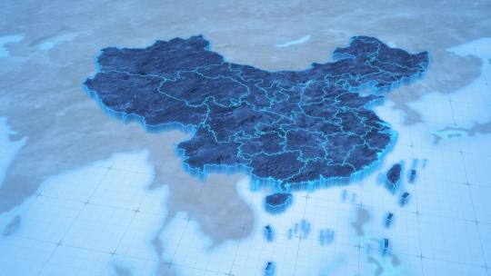 广州市越秀区辐射全国网络地图ae模板