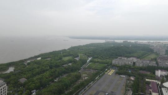 上海吴淞炮台湾湿地森林公园4K航拍原素材