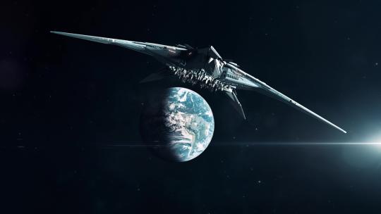 一艘正在接近地球的大型外星母舰4K (2)