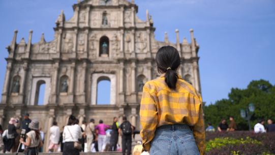 澳门人文旅拍短片女孩旅行美女旅游游客街拍