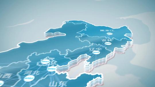 简洁明亮科技中国区位辐射全国地图业务图片