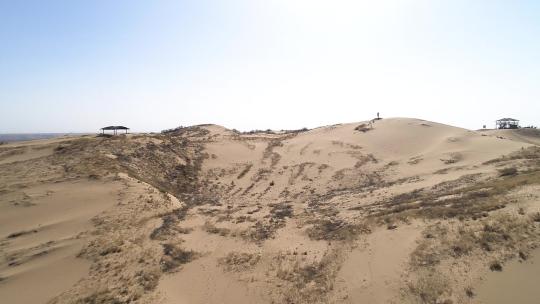 航拍宁夏沙漠戈壁滩黄河上游合集视频素材模板下载