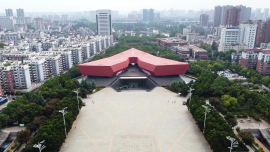 湖北武汉辛亥革命博物馆 纪念馆地标航拍