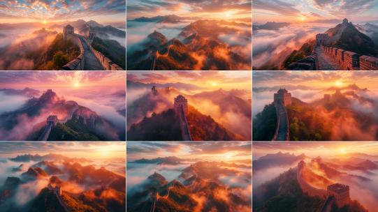 万里长城日出【商用需购买企业授权】高清在线视频素材下载