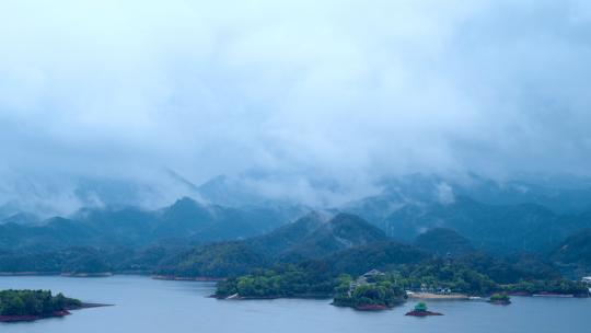 千岛湖山雨湖云雾缭绕4k延时摄影视频素材模板下载