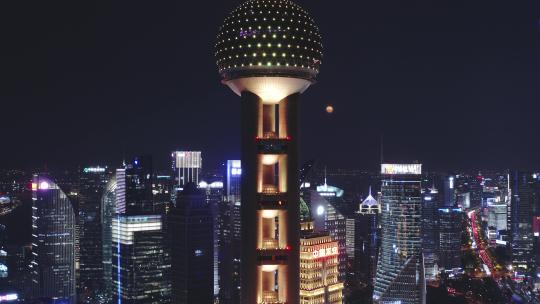 上海东方明珠夜景特写适合创意转场