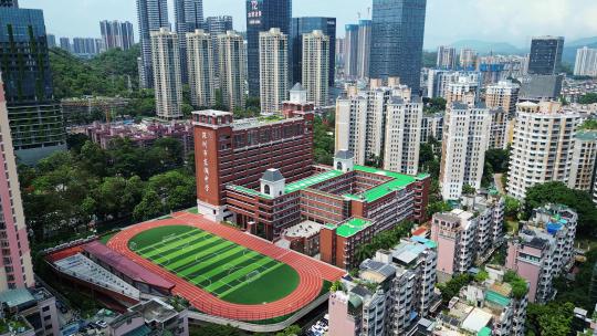 深圳罗湖区深圳东湖中学高空航拍镜头4K