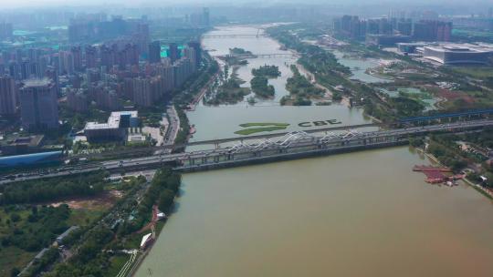 西安浐灞广运大桥4K航拍