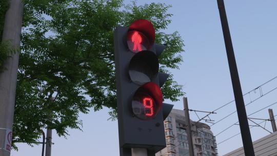 交通信号灯红绿灯倒计时视频素材模板下载