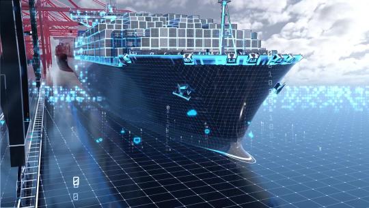 港口船舶停靠 货物海运AE视频素材教程下载