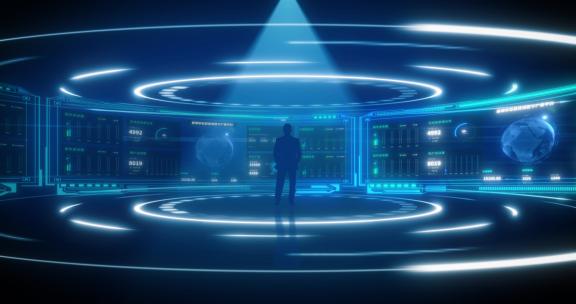 全息屏幕A02(AE模板) 数字虚拟