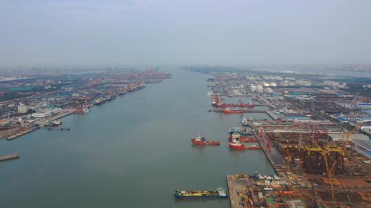 天津港全貌航拍海运物流运输