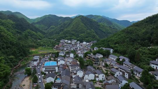 航拍浙江杭州临安区龙门秘境石门村村落合集