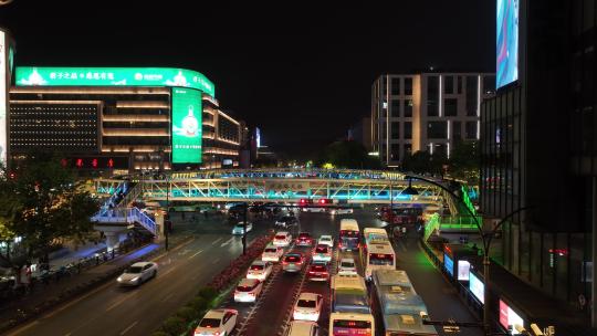 杭州拱墅区夜景航拍