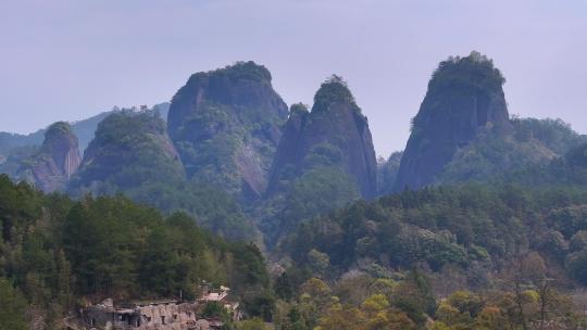 武夷山国家公园1号风景道三才峰航拍4K