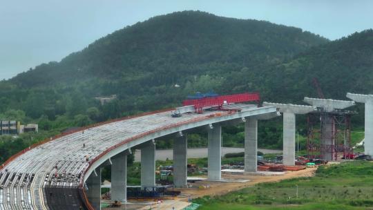 4K超清高速公路建设跨海大桥山东桥梁交通