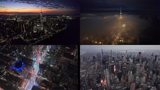 美国纽约曼哈顿4K高清外国航拍合集高清在线视频素材下载