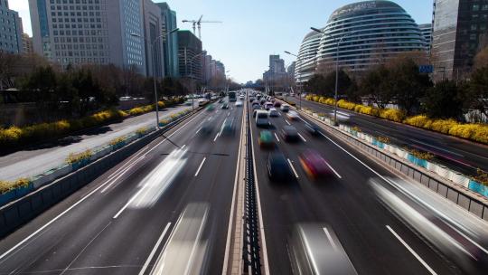 北京车辆交通延时视频素材模板下载