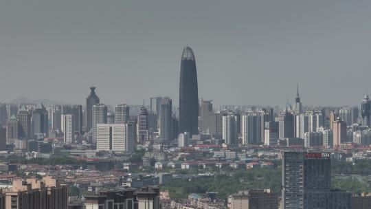 济南地标高楼航拍视频素材模板下载