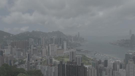 香港宝马山航拍市区顺光