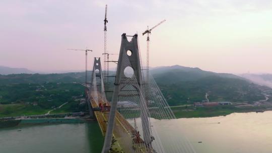 正在修建中的大桥4K视频素材模板下载