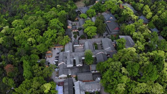 航拍天台山国清寺视频