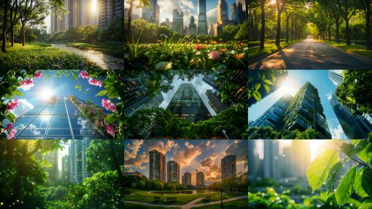 碳中和绿色生态城市环保节能低碳生活2高清在线视频素材下载