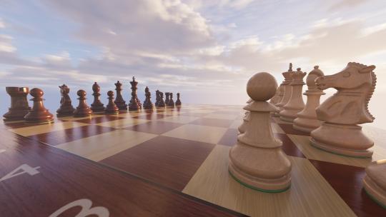 国际象棋 象棋 对弈 思考 棋局视频素材模板下载