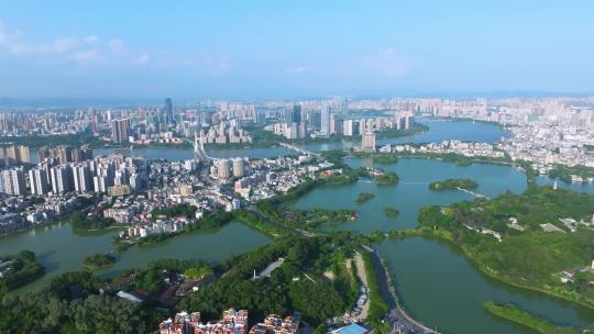 【4K】航拍惠州惠城区蓝天白云大景