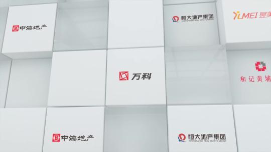 4K展厅logo合作企业背景墙