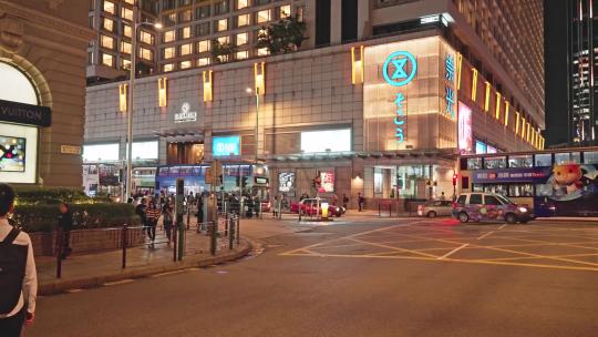 香港尖沙咀夜景城市街景
