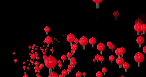 3款灯笼飞舞（ae模版）红红的日子开门红