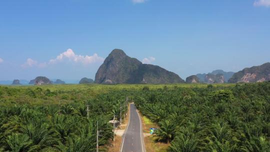 泰国攀牙湾公路全景航拍