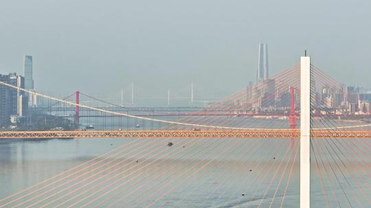 武汉长江六桥同框视频素材模板下载