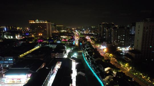 航拍江苏无锡南长街步行街夜景
