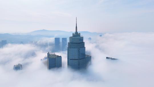 烟台世贸大厦平流雾