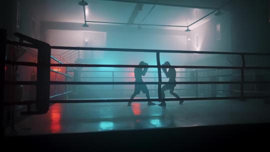 拳击台上双人拳击视频素材模板下载