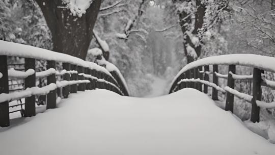 冬天雪景唯美空镜