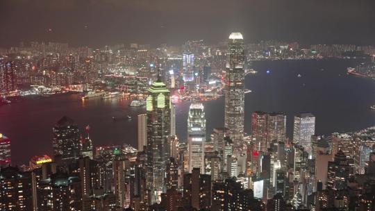 香港太平山夜景城市全景视频素材模板下载