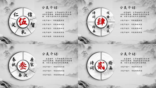 中国风分类介绍高清AE视频素材下载