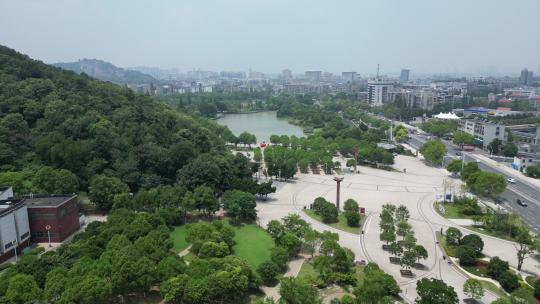 航拍湖北襄阳岘首山文化旅游景区