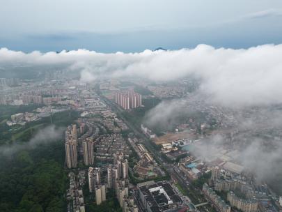 深圳龙岗平湖街道雨后云海延时摄影