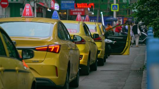 重庆出租车排队视频素材模板下载