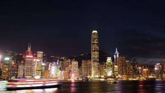 香港维多利亚湾夜景延时高清在线视频素材下载