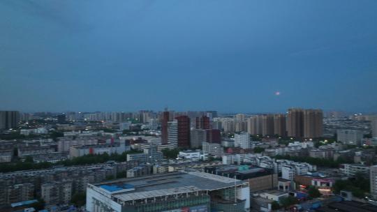 淄博清晨航拍空镜