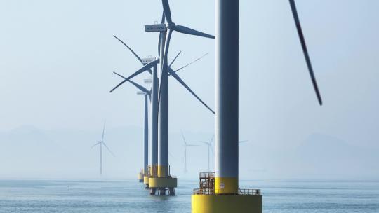 海上风力发电场视频素材模板下载