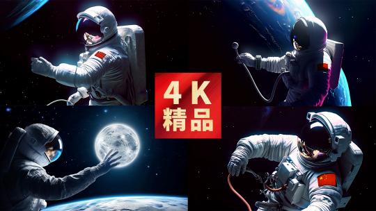 宇航员触碰宇宙星球合集高清在线视频素材下载